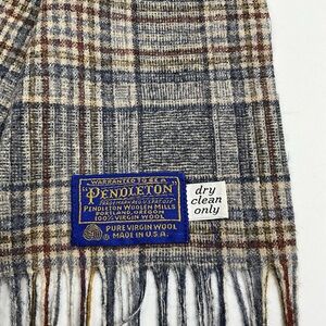 Vintage Pendleton Wool Scarf Retro Tartan Plaid